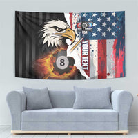 Personalized United States Billiards Tapestry Eagle On Fire 8 Ball - Wonder Print Shop