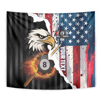Personalized United States Billiards Tapestry Eagle On Fire 8 Ball - Wonder Print Shop