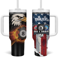 Personalized United States Billiards Tumbler With Handle Eagle On Fire 8 Ball - Wonder Print Shop