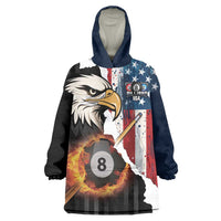 Personalized United States Billiards Wearable Blanket Hoodie Eagle On Fire 8 Ball - Wonder Print Shop