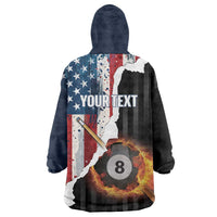 Personalized United States Billiards Wearable Blanket Hoodie Eagle On Fire 8 Ball - Wonder Print Shop