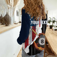 Personalized United States Billiards Women Casual Shirt Eagle On Fire 8 Ball - Wonder Print Shop