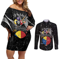 Why I Lose At Billiards Couples Matching Off Shoulder Short Dress and Long Sleeve Button Shirt Funny Grunge Style - Wonder Print Shop