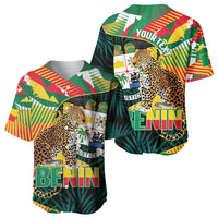 Personalized Benin Independence Day Baseball Jersey Coat Of Arms Leopard Oil Palm Leaves