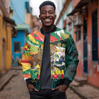 Personalized Benin Independence Day Bomber Jacket Coat Of Arms Leopard Oil Palm Leaves