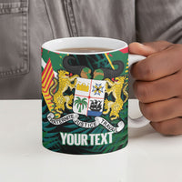 Personalized Benin Independence Day Ceramic Mug Coat Of Arms Leopard Oil Palm Leaves