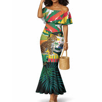 Personalized Benin Independence Day Mermaid Dress Coat Of Arms Leopard Oil Palm Leaves