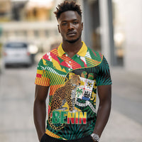 Personalized Benin Independence Day Polo Shirt Coat Of Arms Leopard Oil Palm Leaves