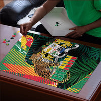 Benin Independence Day Puzzle Coat Of Arms Leopard Oil Palm Leaves