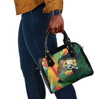 Benin Independence Day Shoulder Handbag Coat Of Arms Leopard Oil Palm Leaves