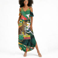 Personalized Benin Independence Day Summer Maxi Dress Coat Of Arms Leopard Oil Palm Leaves