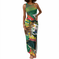 Personalized Benin Independence Day Tank Maxi Dress Coat Of Arms Leopard Oil Palm Leaves