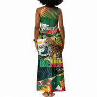 Personalized Benin Independence Day Tank Maxi Dress Coat Of Arms Leopard Oil Palm Leaves