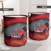 Trinidad and Tobago Independence Day Laundry Basket Scarlet Ibis And Chaconia Flowers