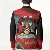 Personalized Trinidad and Tobago Independence Day Blazer Scarlet Ibis And Chaconia Flowers