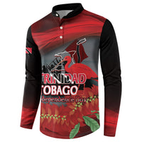 Personalized Trinidad and Tobago Independence Day Button Sweatshirt Scarlet Ibis And Chaconia Flowers