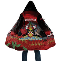 Personalized Trinidad and Tobago Independence Day Cloak Scarlet Ibis And Chaconia Flowers