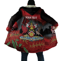 Personalized Trinidad and Tobago Independence Day Cloak Scarlet Ibis And Chaconia Flowers