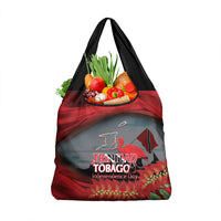 Trinidad and Tobago Independence Day Grocery Bag Scarlet Ibis And Chaconia Flowers