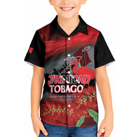 Personalized Trinidad and Tobago Independence Day Kid Hawaiian Shirt Scarlet Ibis And Chaconia Flowers