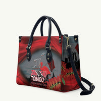 Trinidad and Tobago Independence Day Leather Bag Scarlet Ibis And Chaconia Flowers