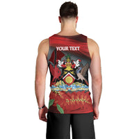 Personalized Trinidad and Tobago Independence Day Men Tank Top Scarlet Ibis And Chaconia Flowers