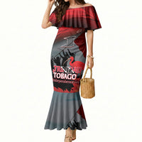 Personalized Trinidad and Tobago Independence Day Mermaid Dress Scarlet Ibis And Chaconia Flowers