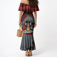 Personalized Trinidad and Tobago Independence Day Mermaid Dress Scarlet Ibis And Chaconia Flowers
