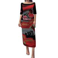 Personalized Trinidad and Tobago Independence Day Puletasi Scarlet Ibis And Chaconia Flowers