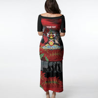 Personalized Trinidad and Tobago Independence Day Puletasi Scarlet Ibis And Chaconia Flowers