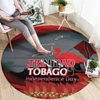 Trinidad and Tobago Independence Day Round Carpet Scarlet Ibis And Chaconia Flowers