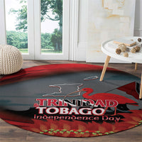 Trinidad and Tobago Independence Day Round Carpet Scarlet Ibis And Chaconia Flowers
