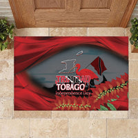 Trinidad and Tobago Independence Day Rubber Doormat Scarlet Ibis And Chaconia Flowers
