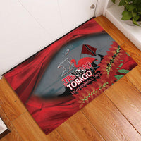 Trinidad and Tobago Independence Day Rubber Doormat Scarlet Ibis And Chaconia Flowers