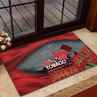 Trinidad and Tobago Independence Day Rubber Doormat Scarlet Ibis And Chaconia Flowers