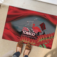 Trinidad and Tobago Independence Day Rubber Doormat Scarlet Ibis And Chaconia Flowers