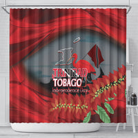 Trinidad and Tobago Independence Day Shower Curtain Scarlet Ibis And Chaconia Flowers