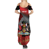 Personalized Trinidad and Tobago Independence Day Summer Maxi Dress Scarlet Ibis And Chaconia Flowers