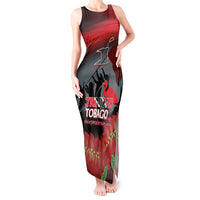 Personalized Trinidad and Tobago Independence Day Tank Maxi Dress Scarlet Ibis And Chaconia Flowers