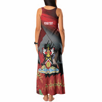 Personalized Trinidad and Tobago Independence Day Tank Maxi Dress Scarlet Ibis And Chaconia Flowers