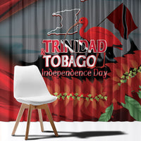 Trinidad and Tobago Independence Day Window Curtain Scarlet Ibis And Chaconia Flowers