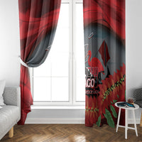 Trinidad and Tobago Independence Day Window Curtain Scarlet Ibis And Chaconia Flowers