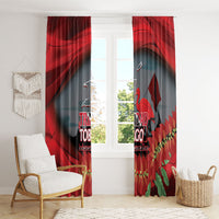 Trinidad and Tobago Independence Day Window Curtain Scarlet Ibis And Chaconia Flowers