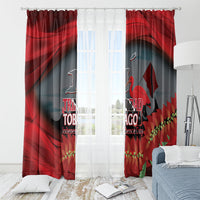 Trinidad and Tobago Independence Day Window Curtain Scarlet Ibis And Chaconia Flowers