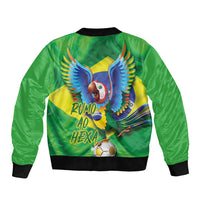 Vai Brasil Football Bomber Jacket 2026 Go Canarinho Macaw Parrot Flag Proud