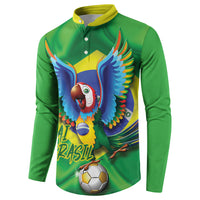 Vai Brasil Football Button Sweatshirt 2026 Go Canarinho Macaw Parrot Flag Proud