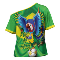 Vai Brasil Football Cross Shoulder Shirt 2026 Go Canarinho Macaw Parrot Flag Proud