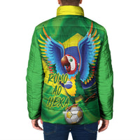 Vai Brasil Football Padded Jacket 2026 Go Canarinho Macaw Parrot Flag Proud