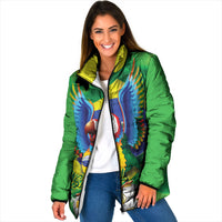 Vai Brasil Football Padded Jacket 2026 Go Canarinho Macaw Parrot Flag Proud