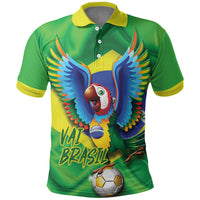 Vai Brasil Football Polo Shirt 2026 Go Canarinho Macaw Parrot Flag Proud
